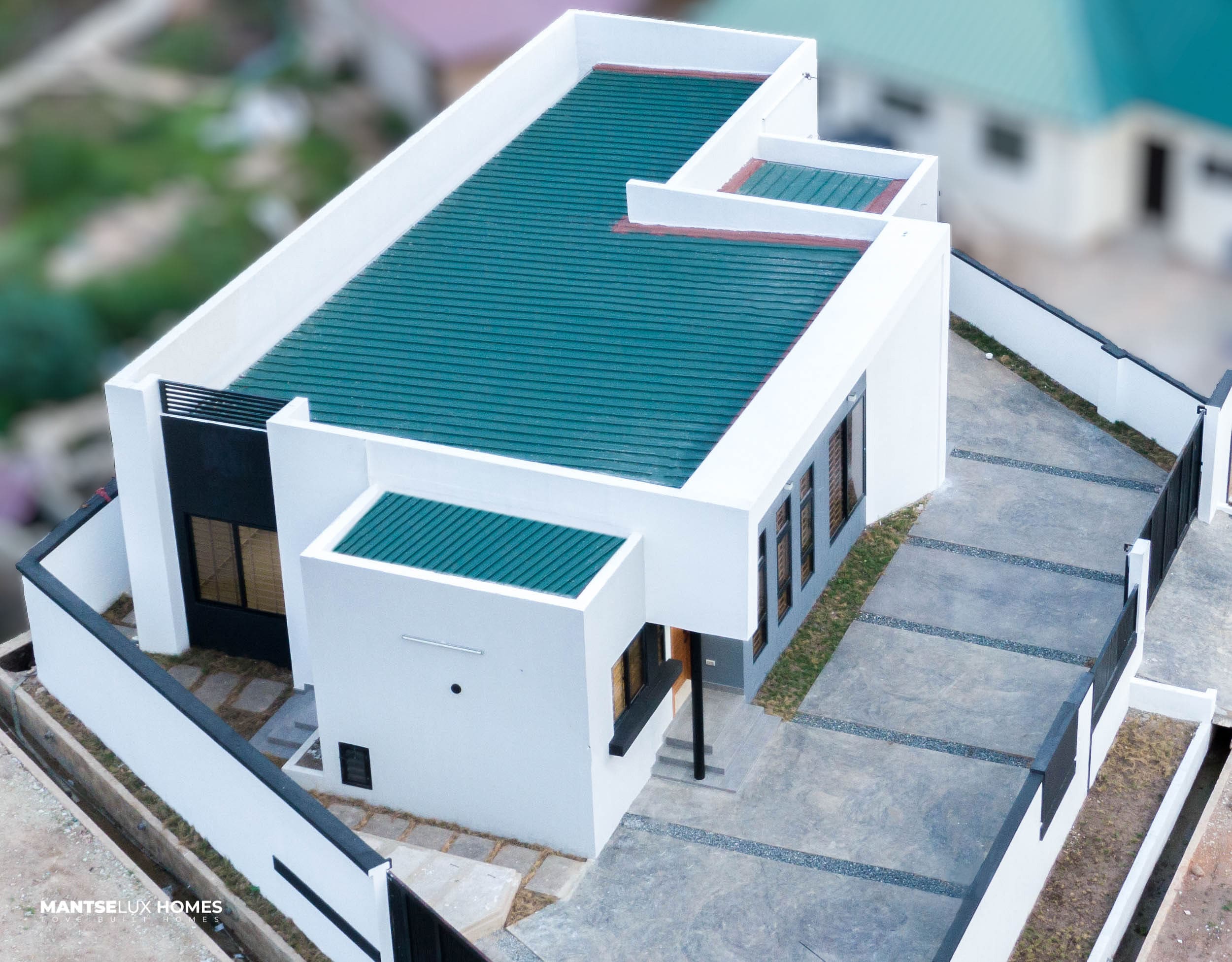 the roof view of a two bedroom semi detached home in spintex